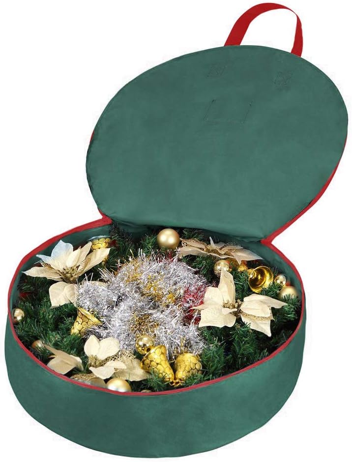 Primode Heavy Duty Christmas Wreath Storage Bag 48" - Handles Made Of Durable 600D Oxford Polyester Material Storage Bag Extra Large 48” Holiday Wreaths Container (Green) - Image 5